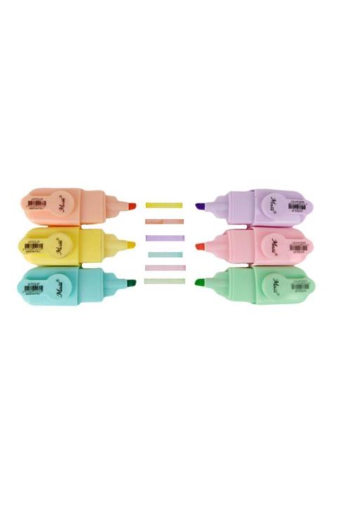 Masis Mini Fosforlu Kalem Glb Pastel Renk 6 Lı Set