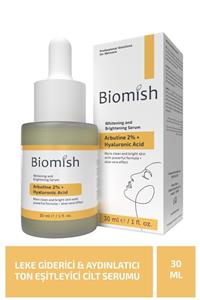 Biomish Leke Giderici & Ton Eşitleyici, Parlatıcı Serum 30 Ml. (arbutin 2%+hyaluronic Acid+vitamin C)