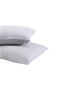 ayhan home ev tekstili Açık Gri Pamuklu 2'li Yastık Kılıfı 50x70 Cm