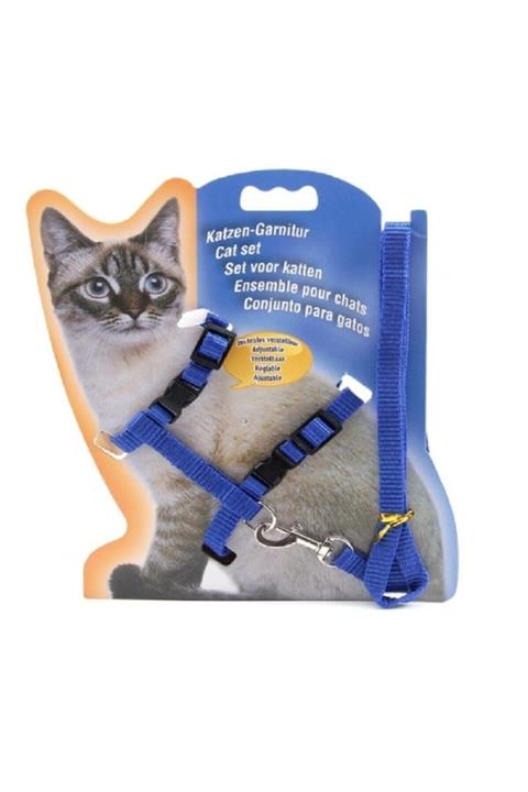 DECORTEX Ayarlanabilir Kedi Göğüs (bel) Tasması Mavi