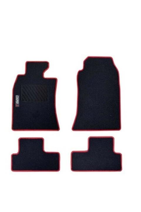 Autocet Vw Jetta 2012-2015 Araca Özel Halılı Oto Paspas Seti Siyah Kırmızı Kenar