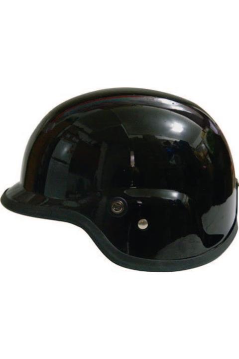 Tex Kask Chopper Nazi Pro Helmets Parlak Siyah Yarım Açık Kask