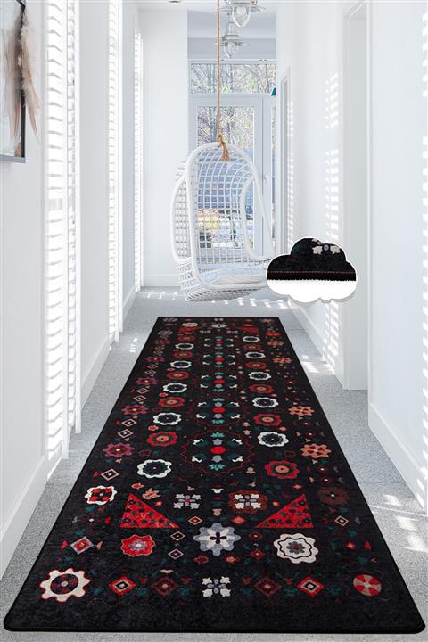 Chilai Home Carving Colorful Yolluk Kaymaz Tabanlı Kesme Rulo Halı Yolluk