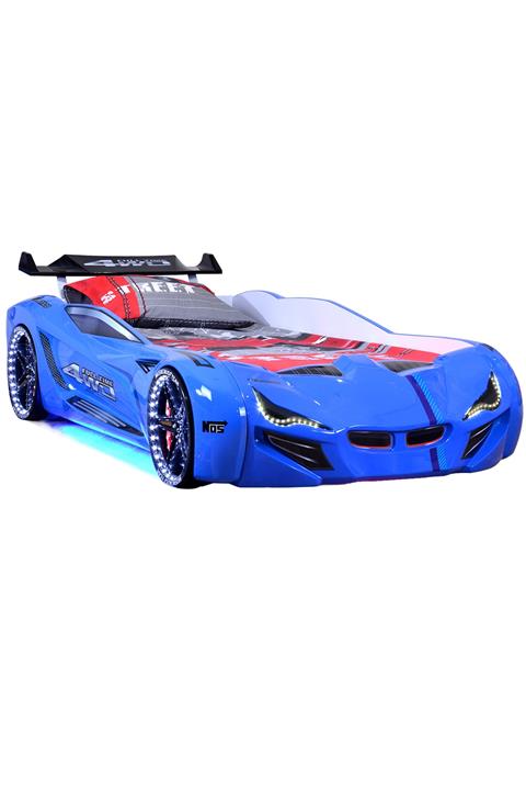 Setay Mers Arabalı Yatak Mavi Full Ledli