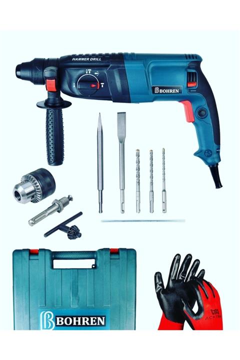 BOHREN 3000 Watt Kırıcı Delici Metal Dişli Şanzuman Hilti 5 Uç Hammer Drill