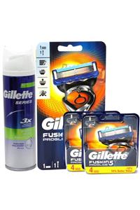 Gillette Fusion Proglide Flexball 1up Makine+8 Yedek+250ml Köpük