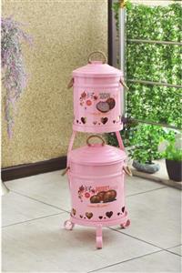 Yıldıray Metal Pembe 2'li Patates Soğan Kova Seti