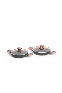 EW's Kitchenware Mat Siyah 20-22 Cm 2 Parça Granit Sahan Seti