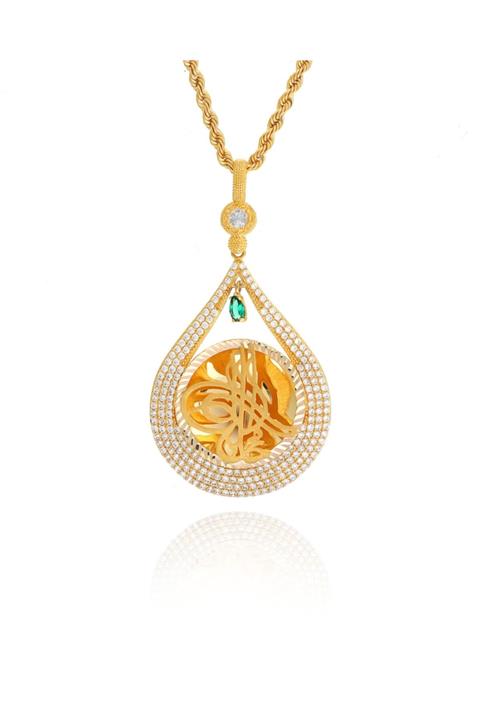 PRENSES PIRLANTA Kadın Altın Osmanlı Tuğrası Altın Kolye 14 Ayar