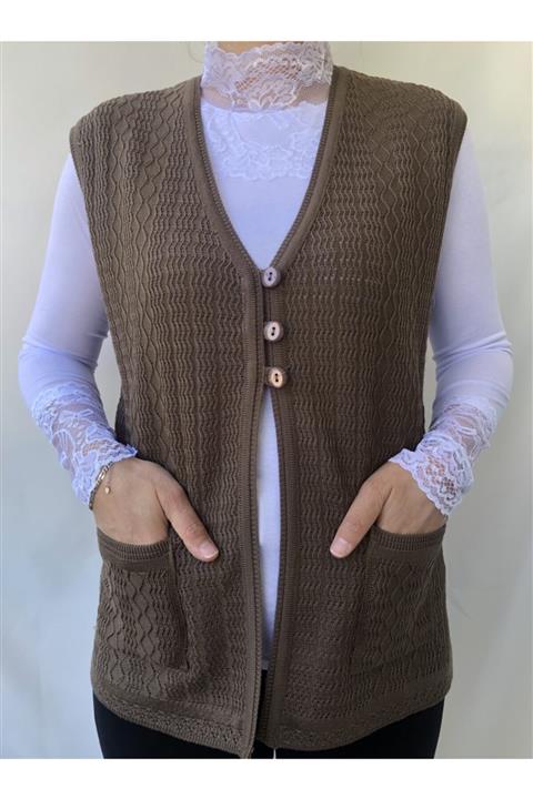 Cuma Triko Kadın Merserize Kısa Yelek