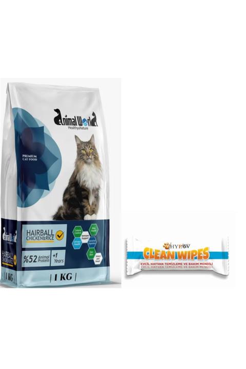 Animal World Tüy Yumağı Önleyici Tavuklu Kedi Maması 1 kg