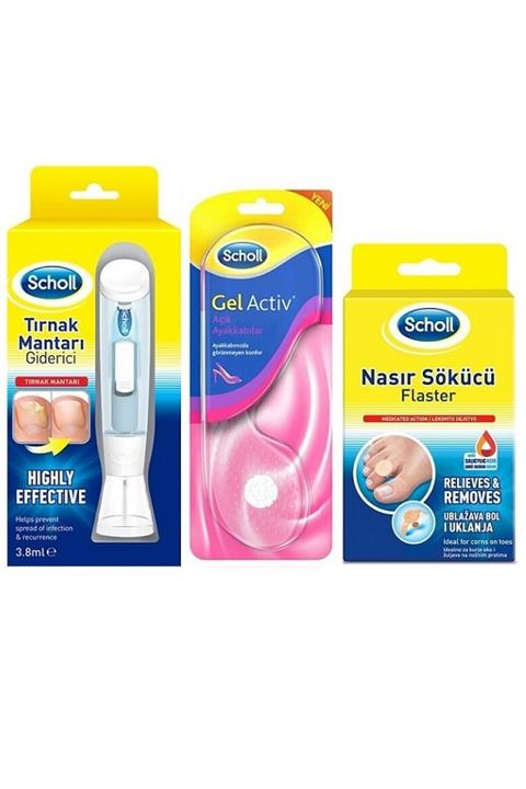 Scholl Tırnak Mantar Giderici 3.8 ml Açık Ayakkabı İçin Tabanlık ve Nasır Sökücü Flaster