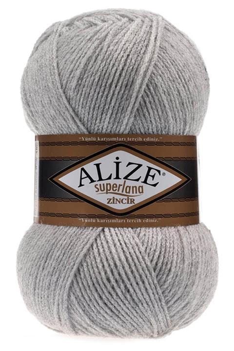 Alize Gri Süperlana Zincir 168 5'li Örgü Ip