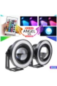 C9 Mercekli Rgb Angel Led Halkalı Sis Far Metal Alaşım Turuncu Mercek Gövde 89mm