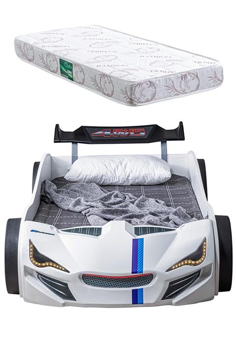 Setay Arabalı Yatak Merso Beyaz Arabalı Yatak Karyolası  1 Adet Comfort Yatak