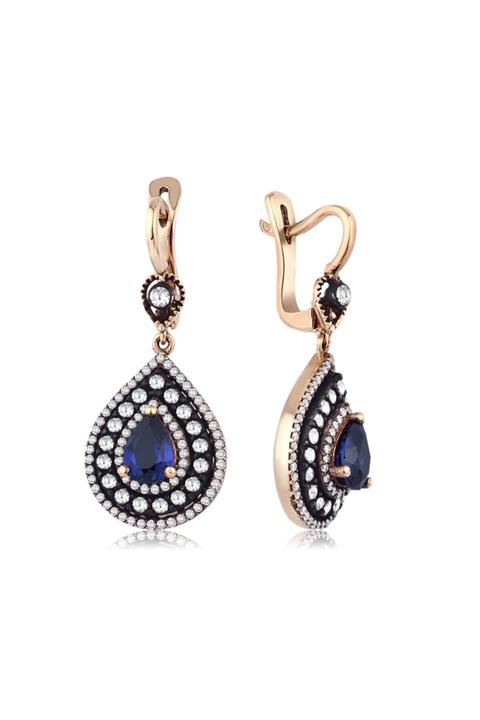 Lotus Diamond 2.96 Karat Elmas Safir Küpe