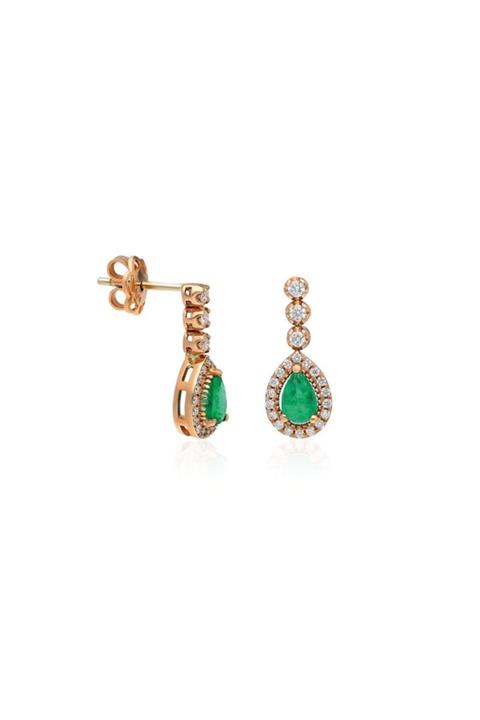 Vav Pırlanta Kadın  0,35 ct 14 Ayar Pırlanta Küpe