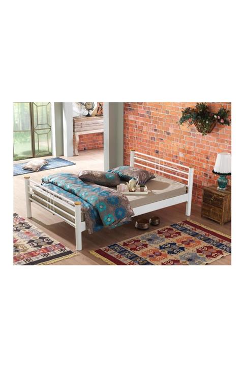 Vivense Unimet Kappis Çift Kişilik Metal Karyola Beyaz 150x200