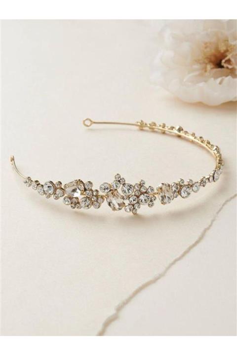 Hoşbirader Kadın Kristal Taşlı Tacı Lüx Model