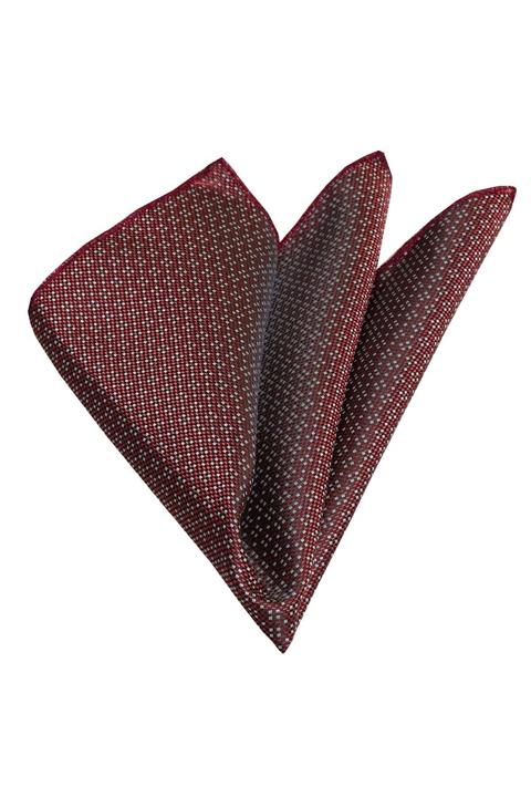 Exve Exclusive Kırmızı Gümüş Desenli Yaka Cep Mendili