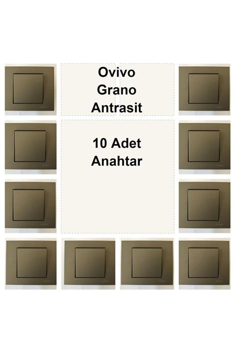 ÇağatayElektrik Ovivo Grano Antrasit 10 Adet Anahtar