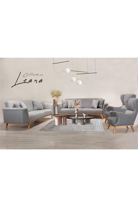 Zem Leana Koltuk Takımı (3+3+1+1) ,silinebilir Kumaş, Mekanizmalı