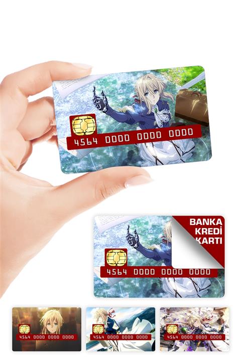 ZipZap Violet Evergarden Kredi Kartı Kaplama Anime Sticker 4 Adet