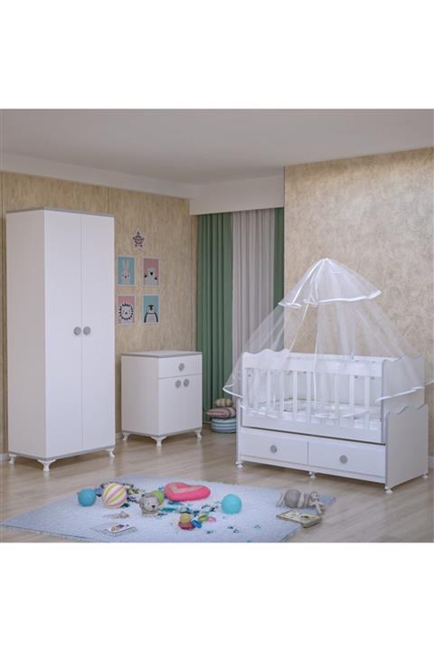 Garaj Home Elegant Yıldız 2 Kapaklı Bebek Odası Takımı