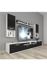 Decoraktiv Eko 5220da Mdf Tv Ünitesi Tv Sehpası Beyaz Siyah