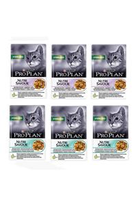 Proplan 2 Çeşit Kısır Balıklı + Hindili Karma Kedi Yaş Mama 85 Gr. X 6 Adet