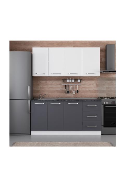 Minar 170 cm Mutfak Dolabı Beyaz Antrasit 170-a2