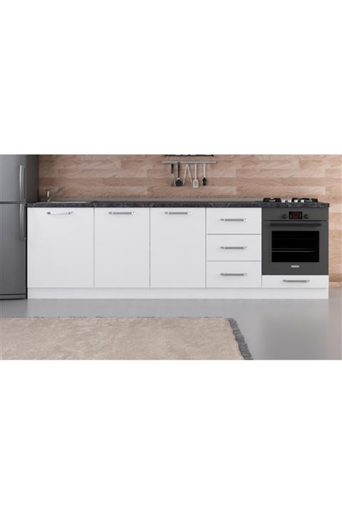 Minar 270 cm Mutfak Dolabı Beyaz 270 B3 Alt Modül