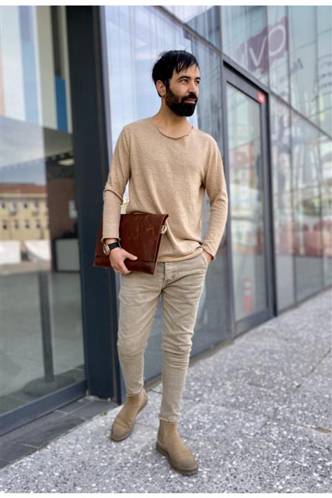 Zake Mxamade Slim Fit Laptop Çantası Hakiki Deri Postacı Evrak Laptop Ipad Çantası