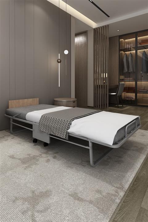 Mesami Diamond Metal Katlanır Yatak Somya 90 X 190 cm Gri Yatak