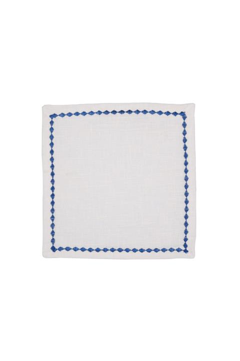 lora home Beigemalist Mavi Kenarlı Kokteyl Peçete