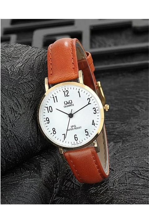 Q&Q Kadın Taba Deri Kordonlu Kol Saati