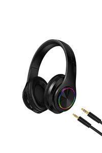 Mkey B39 Bluetoothlu Kulaklık, Tf Kartlı Mikrofonlu Kulaklık, Rgb Ledli Kulaküstü Kulaklık,