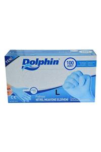 Dolphin Mavi Pudrasız Nitril Eldiven Büyük Boy (l) 100 Lü Paket