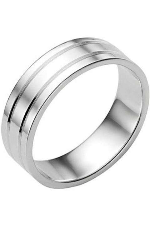 BASAR GÜMÜŞ Çelik Alyans Unisex Yüzük -8 Mm