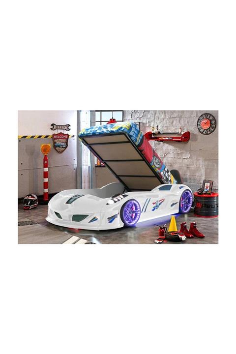 Setay Jaguar Bazalı Full Ledli  Arabalı Yatak Beyaz