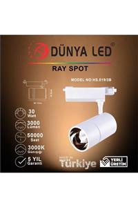 DÜNYA LED Hs.519/3b 30w Cob Led Ray Spot Beyaz 3000k Günışığı