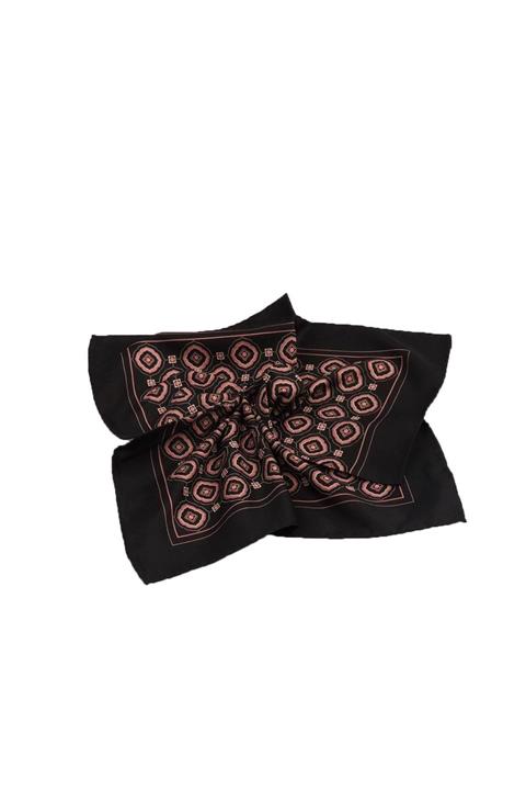 ROMASTER Siyah Renk Daire Desenli Şık Mendil