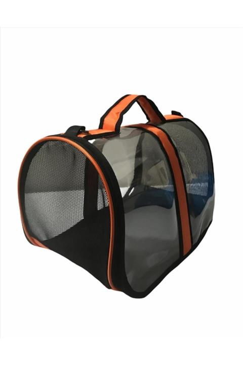 Flipper Pet Kedi Ve Köpek Şeffaf Flybag Taşıma Çantası Turuncu