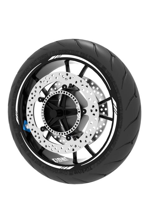 Çınar Extreme Floresan Beyaz 4 Parçalı Keskin Jant Şeridi Sticker