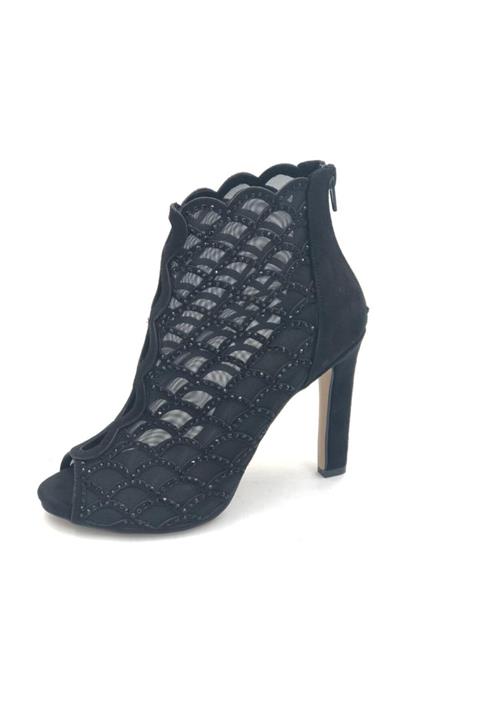 PUNTO Kadın Siyah Taşlı Topuklu Ayakkabı Pnt 670156