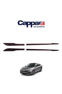 Cappafe Honda Civic 10 Yan Kapı Alt Çıtası Akrilik (Abs) 4 Parça Piano Black 2016 Ve Sonrası