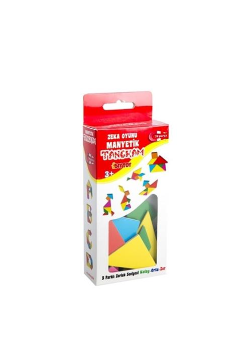 MANKAN 36 Parça Manyetik Zeka Oyunu Tangram Puzzle Aktivite Kartlar