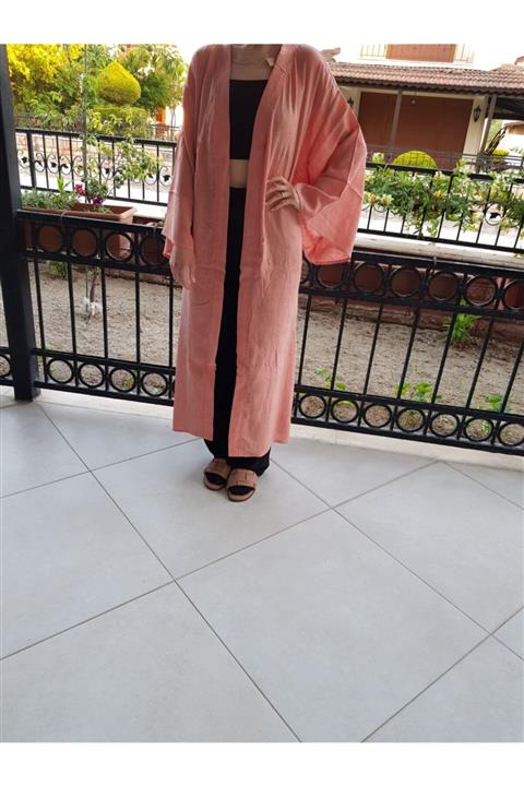Maya Otantic Boutique Pembe Fil Nakışlı Bambu Kimono