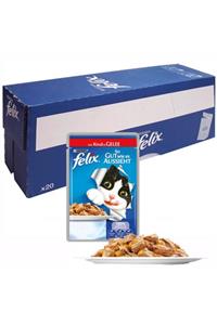 FELIX Sığır Etli Pouch Konserve Kedi Maması 100 grx20 Adet