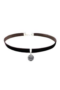 Bijustore Kahverengi Kadife Hayat Ağacı Choker